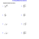 Algebra 1 Worksheets Radical Expressions Worksheets Simplifying