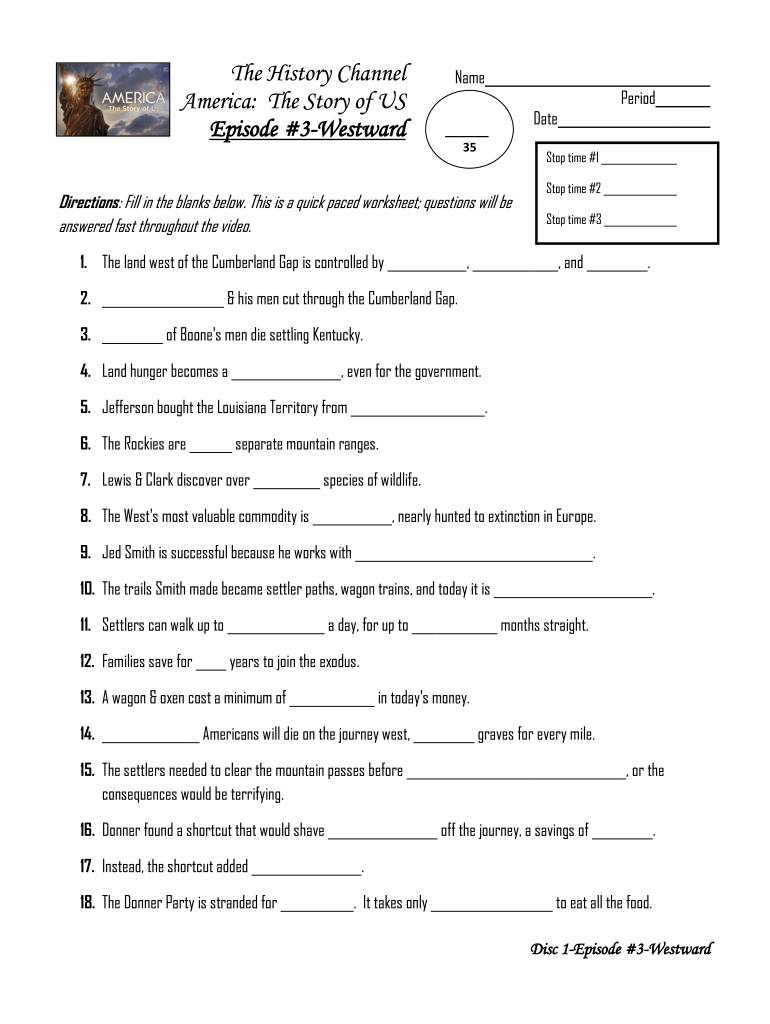 America The Story Of Us Answer Key Fill Online Printable Fillable 