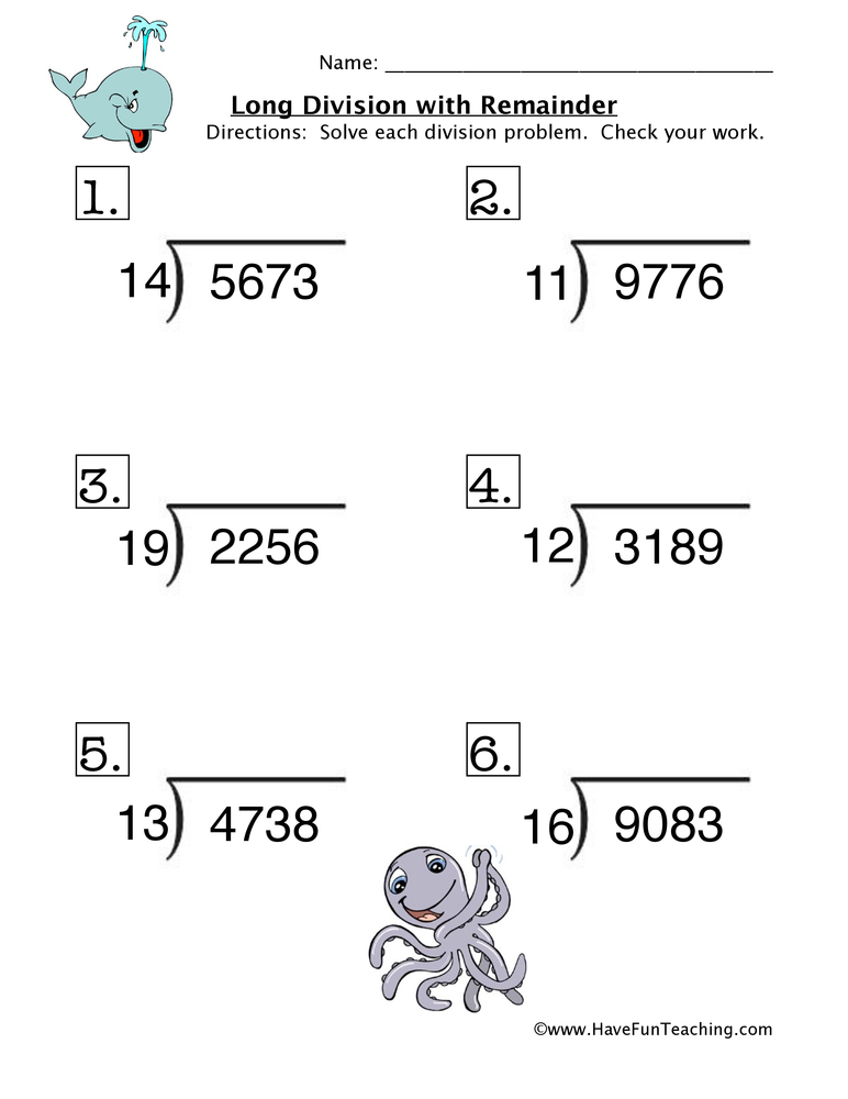 Awesome Free Long Division Worksheets Collection Worksheet For Kids