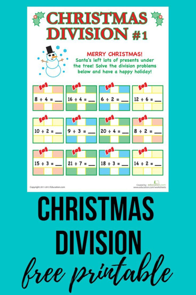 Christmas Division 1 Math Facts Christmas Division Elementary 