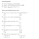 Class 9 Polynomials Math Practice Questions Tests Worksheets