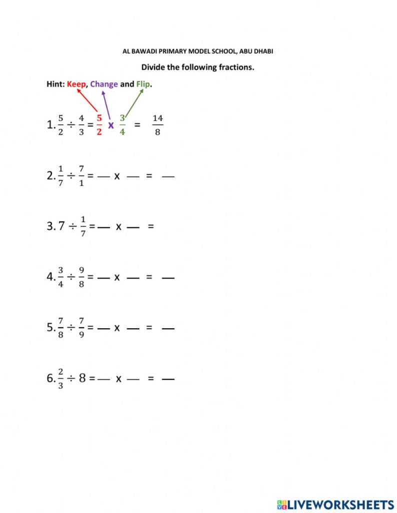 Divide Fractions Activity