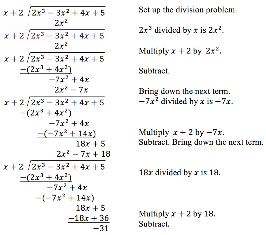 Dividing Polynomials College Algebra