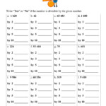 Divisibility Rules 2 3 5 10 Worksheet