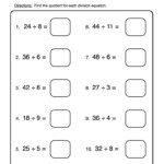 Division Fact Fluency Worksheet By Teach Simple