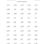 Division Facts With Divisors And Quotients From 1 To 9 With Long