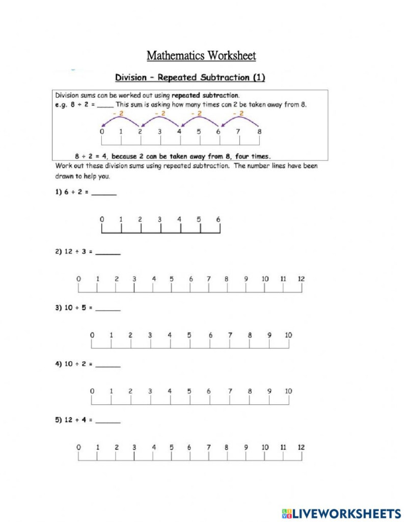 Division Using Number Line Worksheet Grade 2 Jerry Tompkin s English 