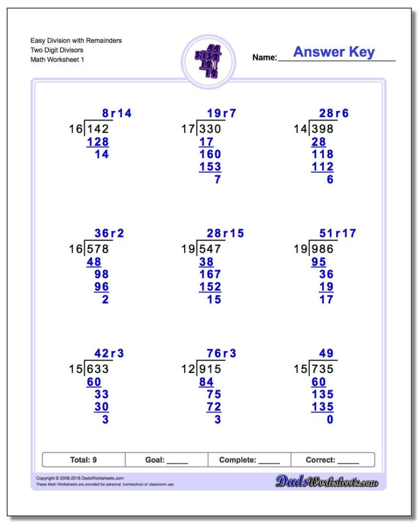 Division With Multi Digit Divisors