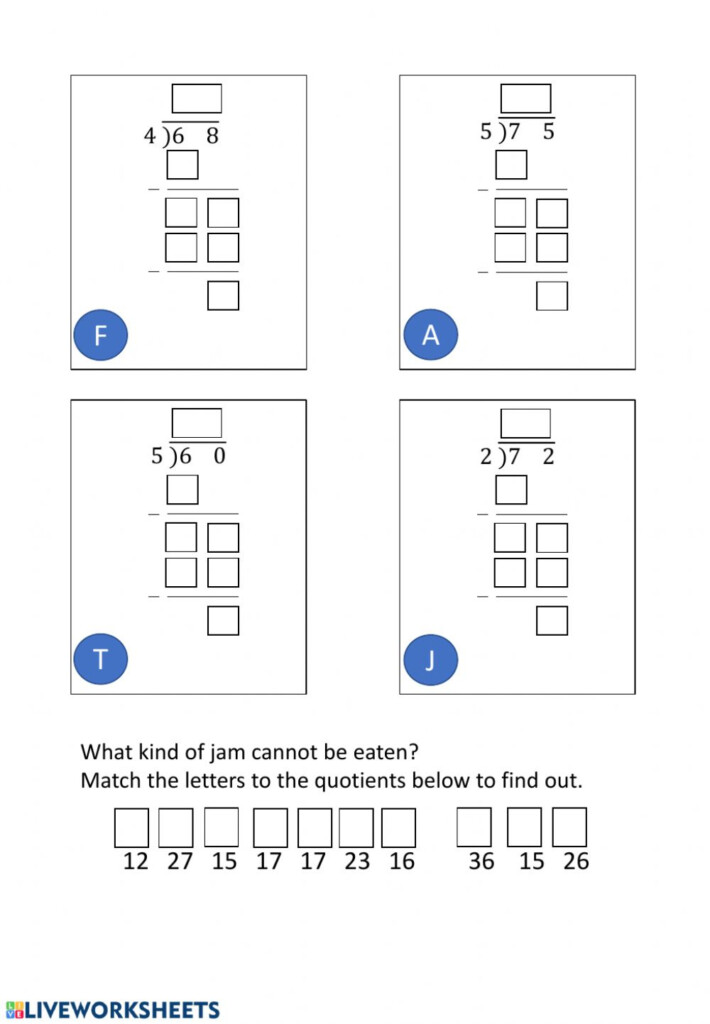 Division With Regrouping Worksheet