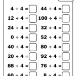 Division Worksheets Dividing By 4 Zoonki