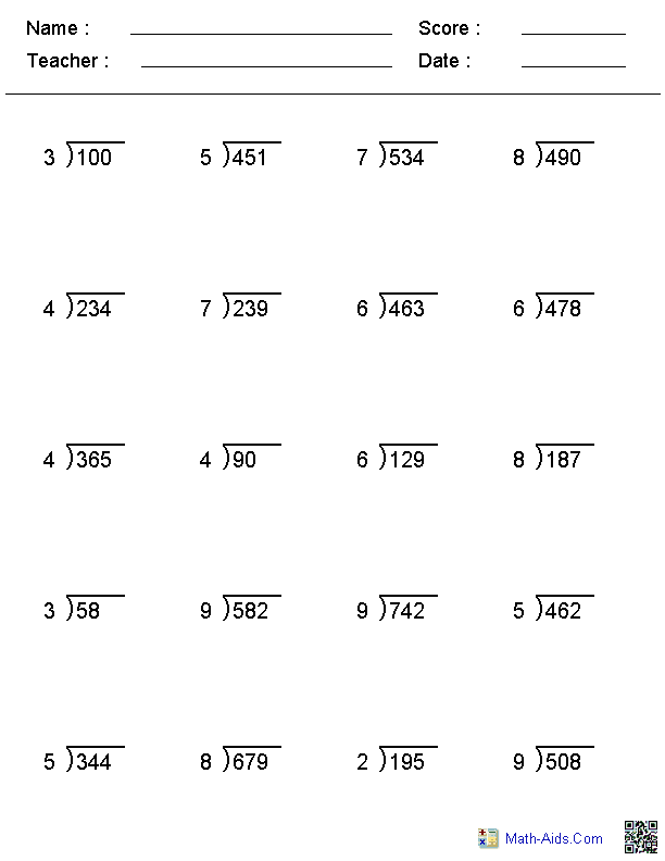 Division Worksheets Grade 6 Multiplication Division Worksheets Free Printable K5 Learning 