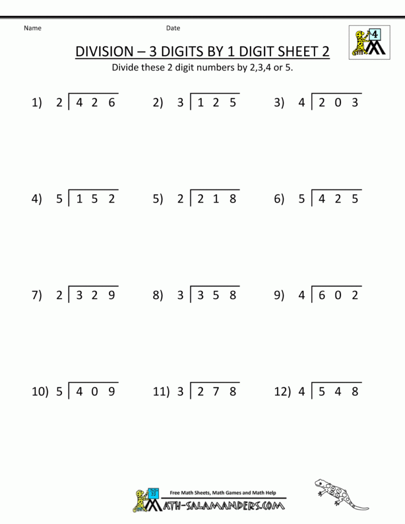 Free Division Worksheets