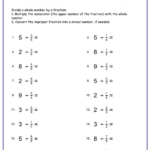 Free Worksheets For Dividing Fractions With Whole Numbers Dividing