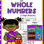 Halloween Long Division 1 Digit Divisors Color By Number Halloween