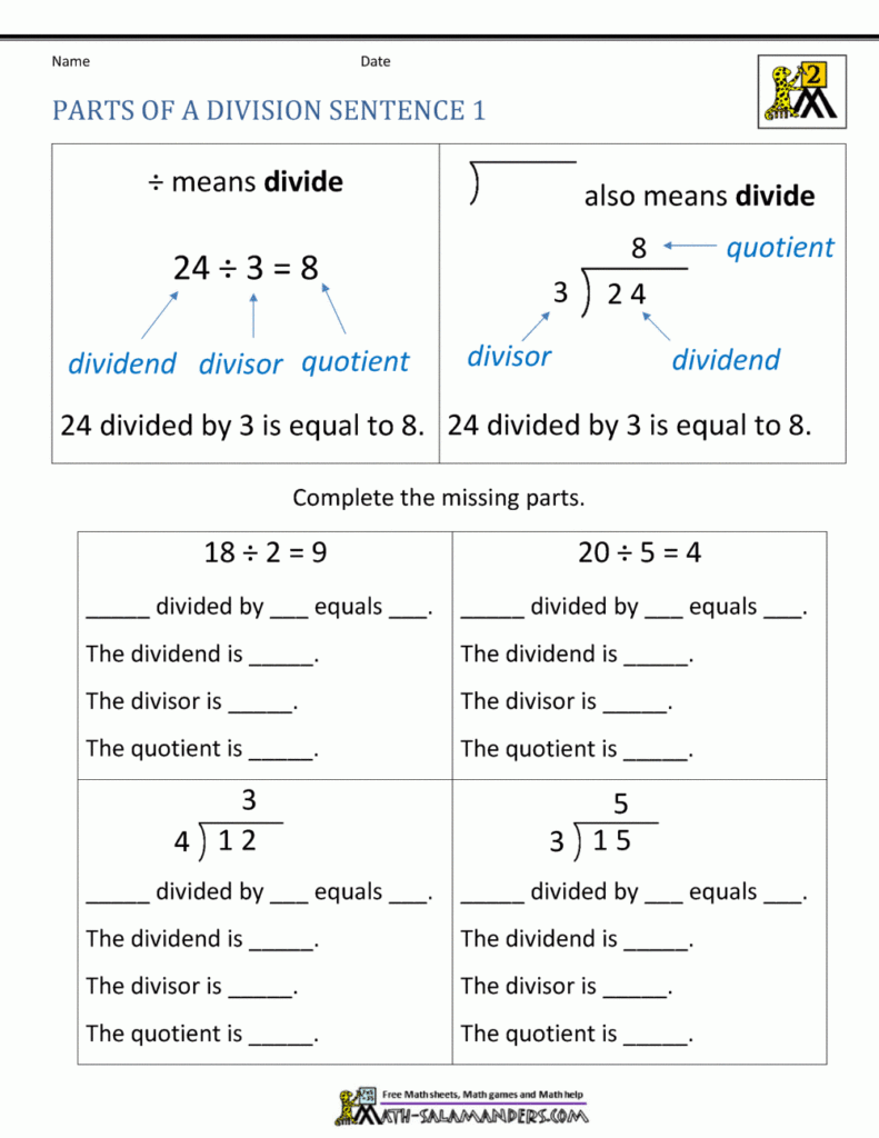 How To Do Division Worksheets