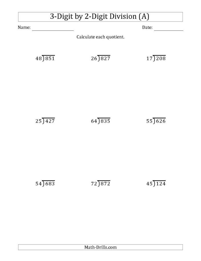 Long Division Questions No Remainders Year 6 Thekidsworksheet