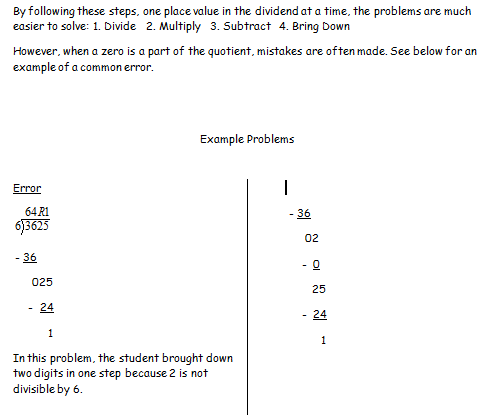 Long Division With Zeros In Quotient Worksheet With Answer Key pdf 