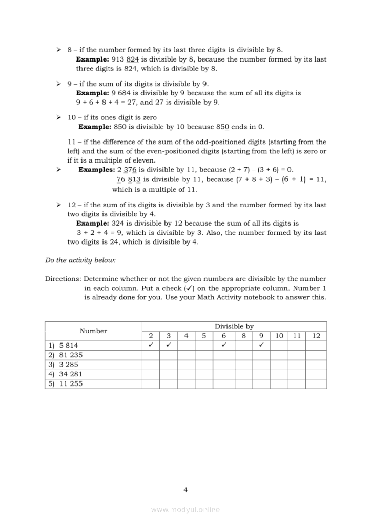 Math 5 Module 4 Solving Problems Involving Factors Multiples And 