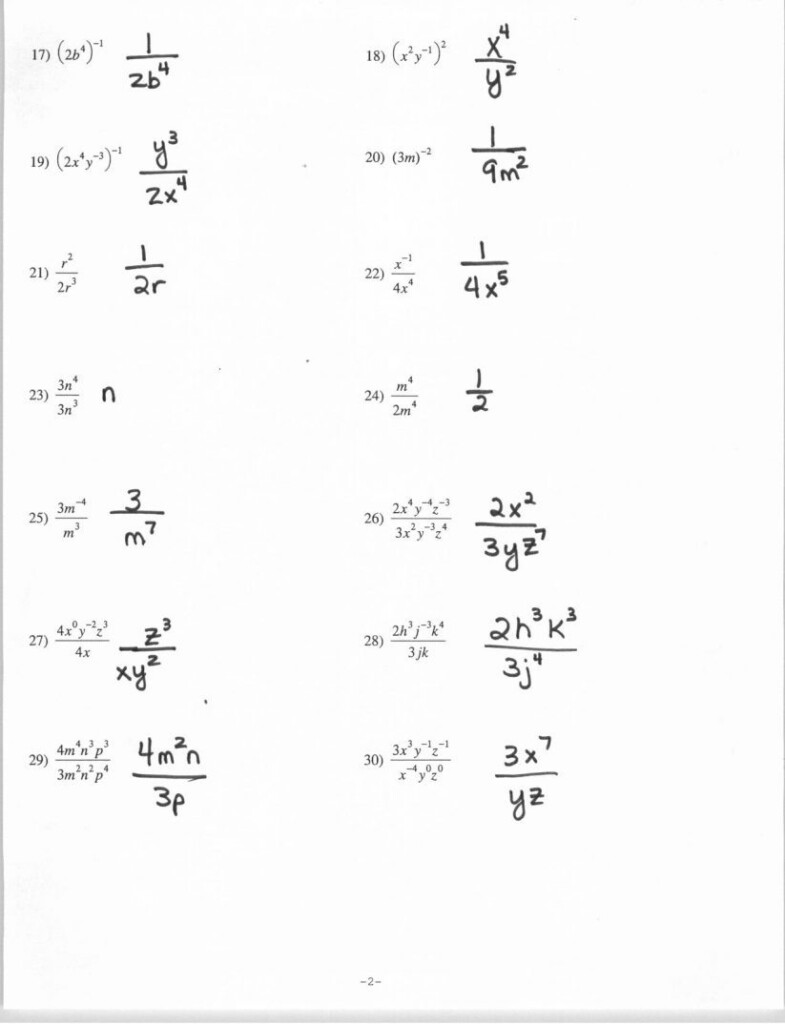 Math Exponents With Multiplication And Division Answer Key Db excel