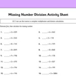 Missing Number Division Worksheet Worksheet teacher Made