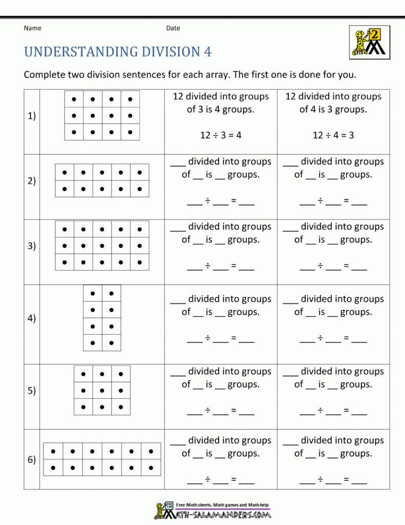 Multiplication And Division Arrays Worksheets Times Tables Worksheets