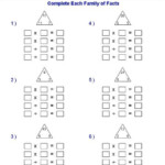 Multiplication And Division Fact Family Worksheets Fact Family