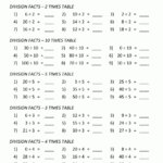 Multiplication And Division Facts Worksheets Mattie Haywood s English