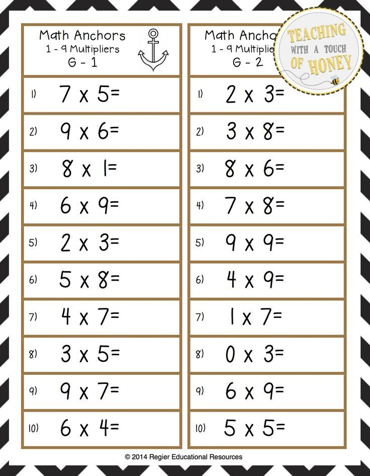 Multiplication And Division Worksheets Basic Facts 