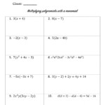 Multiplying And Dividing Monomials Worksheet