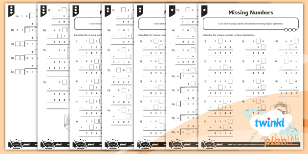  NEW Differentiated Long Division Missing Numbers Activity