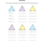 Number Triangles Multiplication And Division Worksheet Fact