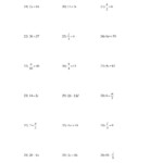 One Step Equations Worksheet Multiplication And Division Times Tables