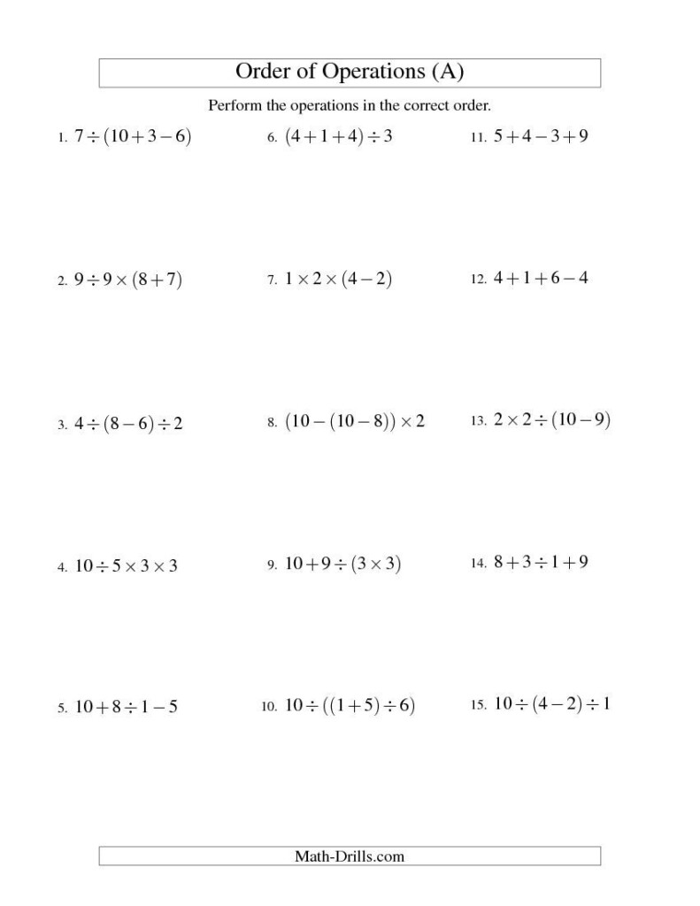 Order Of Operations With Integers Three Steps Multiplication 