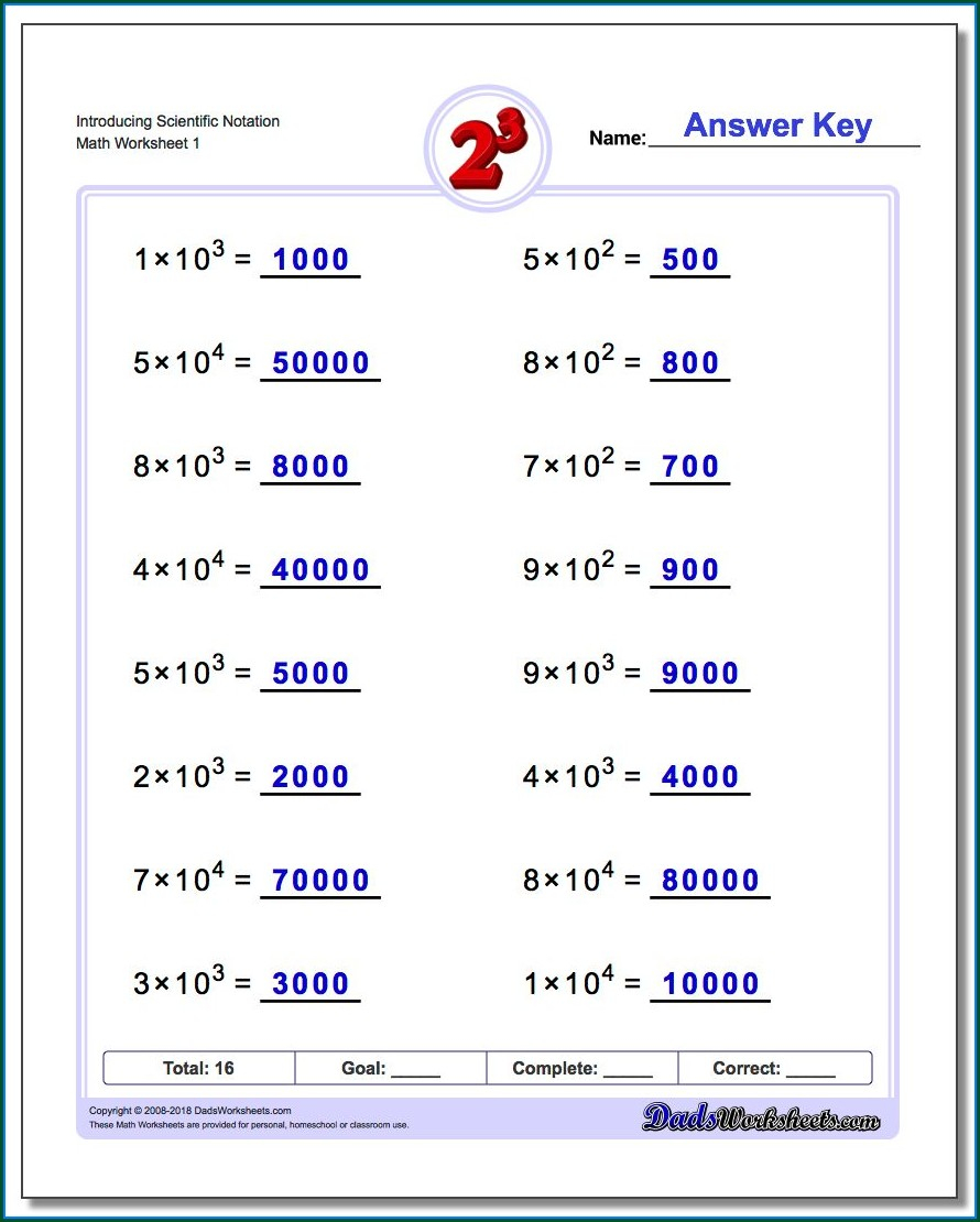 Scientific Notation Multiplication And Division Matching Worksheet