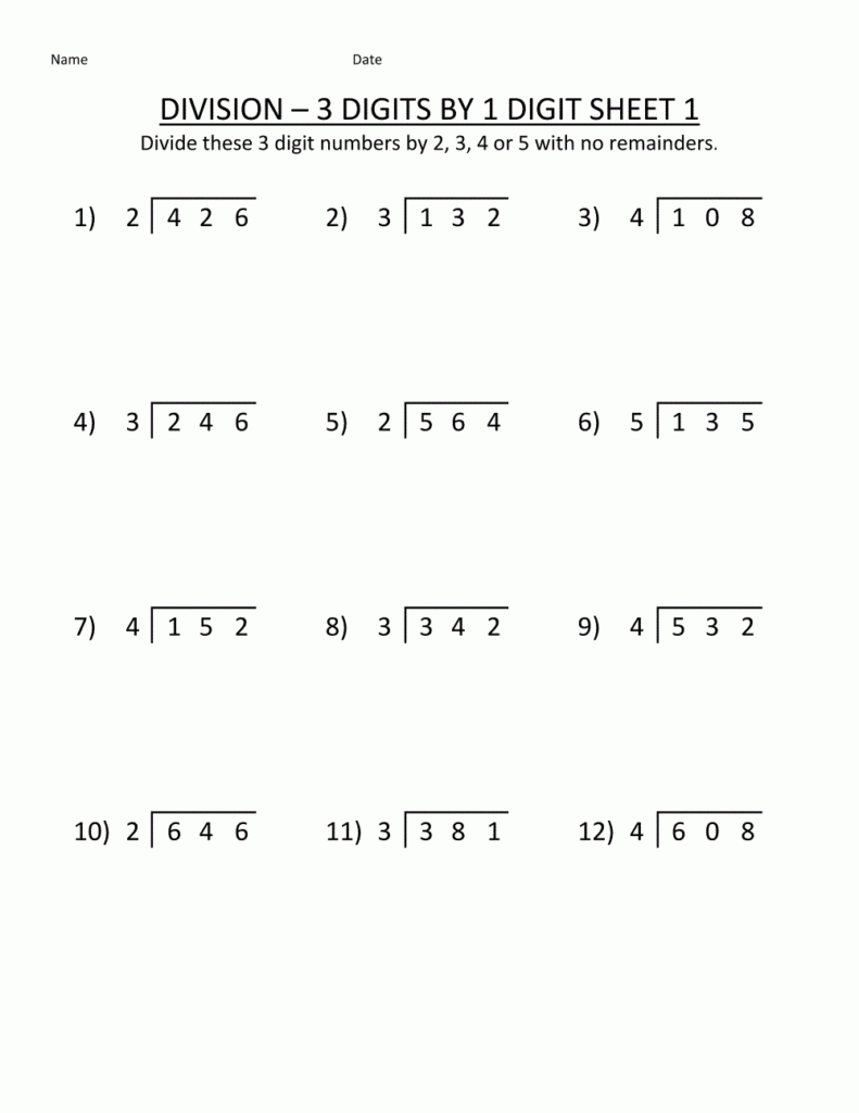 Printable 4th Grade Math Worksheets For Students Learning Printable