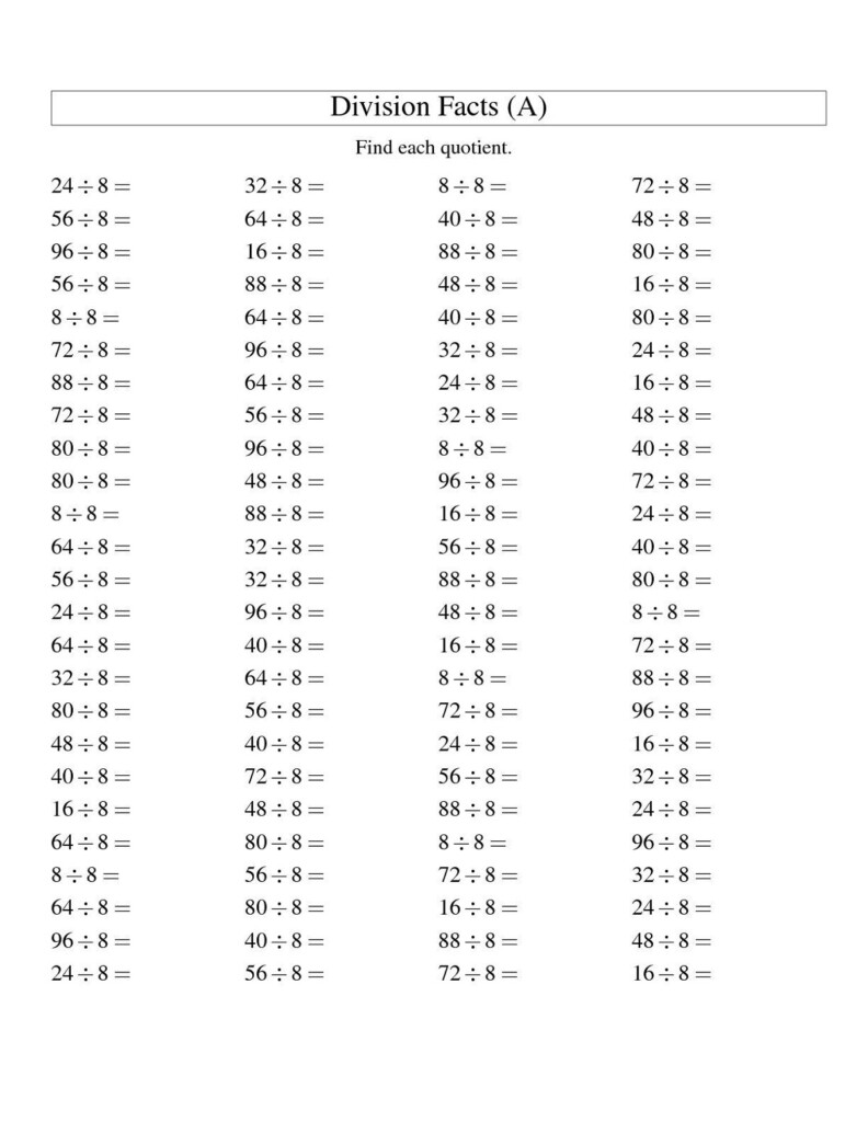 Printable 8 Times Table Worksheets 101 Activity