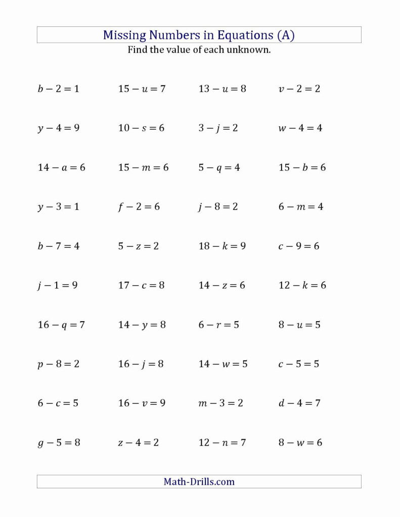 Solving Multiplication And Division Equations Worksheets Db excel