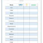 Syllable Division Interactive Worksheet