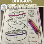 Thanksgiving Color By Number Division Thanksgiving Worksheets Fern