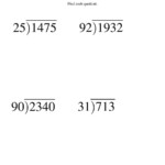 The Long Division Two Digit Divisor And A Two Digit Quotient With No