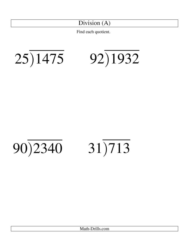 The Long Division Two Digit Divisor And A Two Digit Quotient With No 