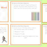 Two Step Division Word Problem Challenge Cards