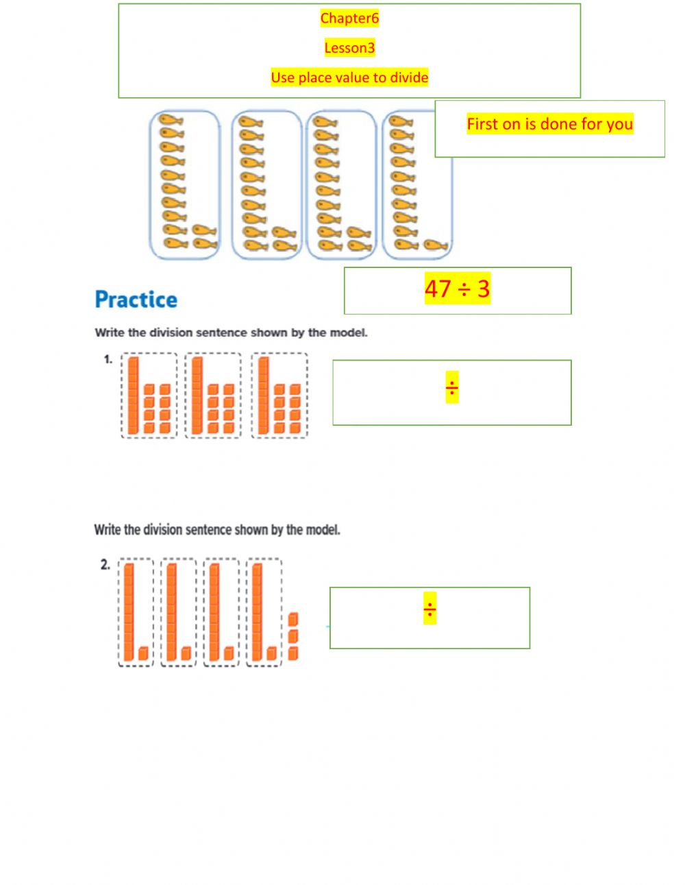 Use Place Value To Divide Interactive Worksheet